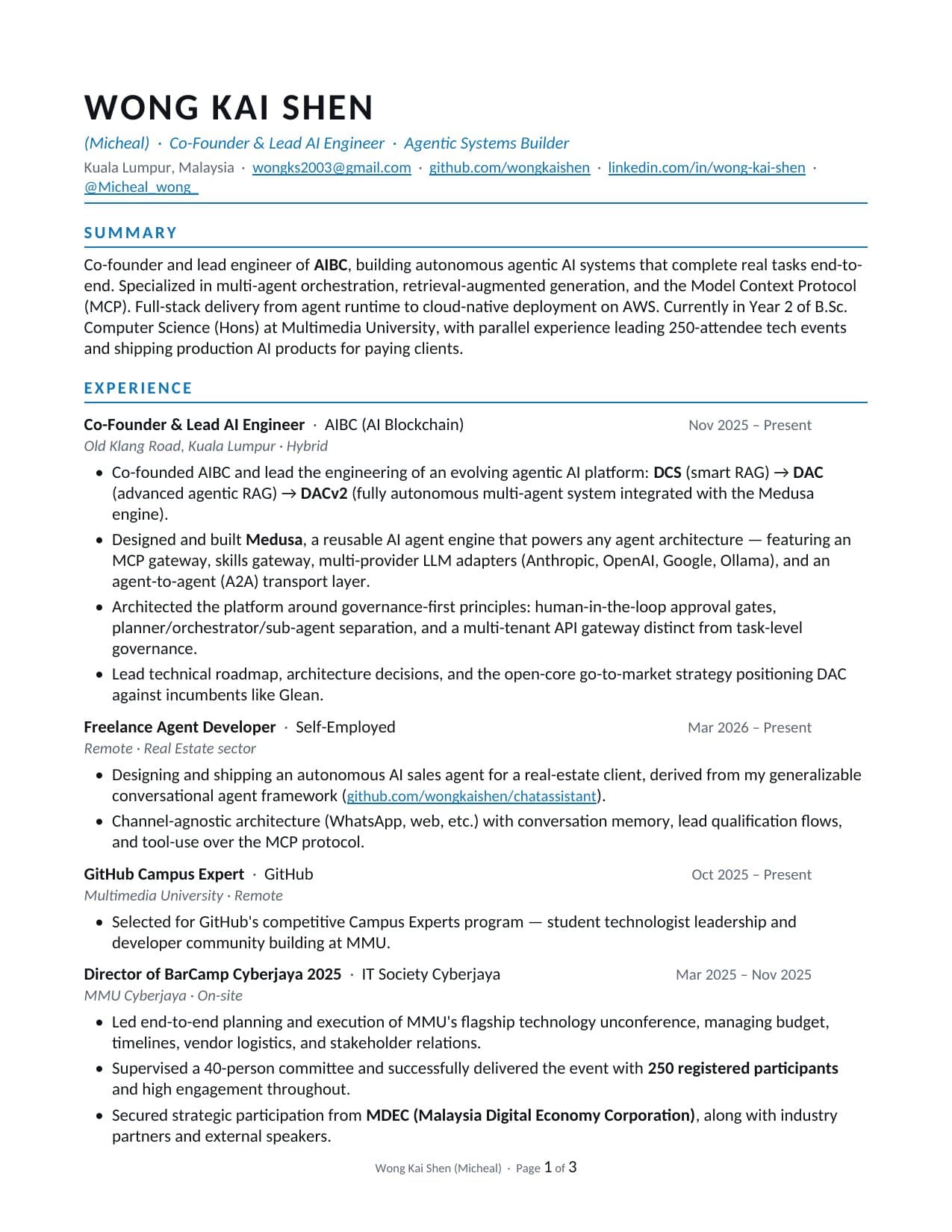 Résumé preview